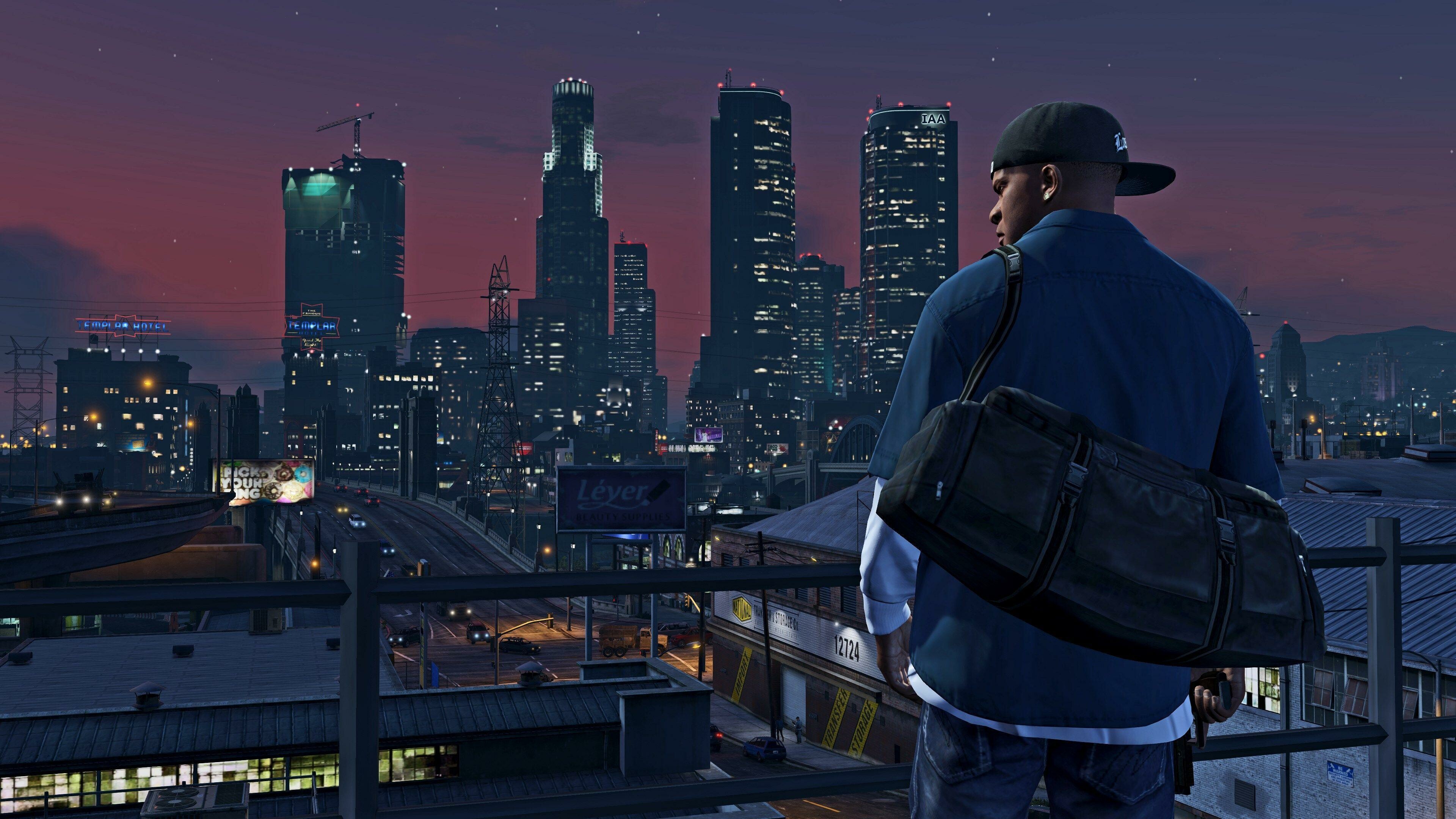 FiveM-Roleplay-Szene in einer Stadt im Stil von Los Santos